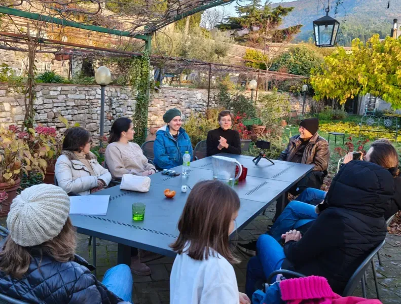 Conversation circle at the gathering in Assisi, Italy